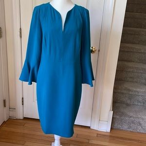 Women dress, blue color, size 12, long sleeves, like new condition
